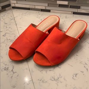 Red Open-Toe Mules